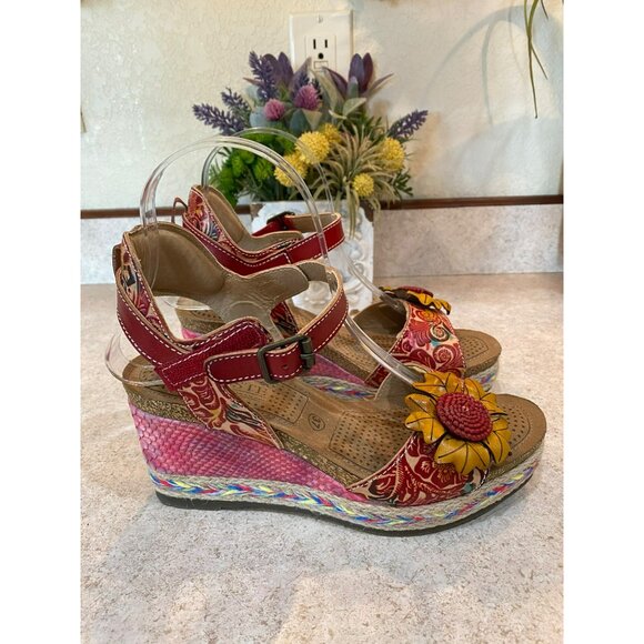 L'Artiste Women's Annmarie Ankle Strap Sandal Size 37 (7) - Picture 2 of 10